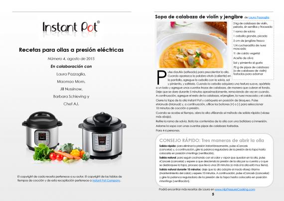Recetas para ollas a presión eléctricas Instant Pot